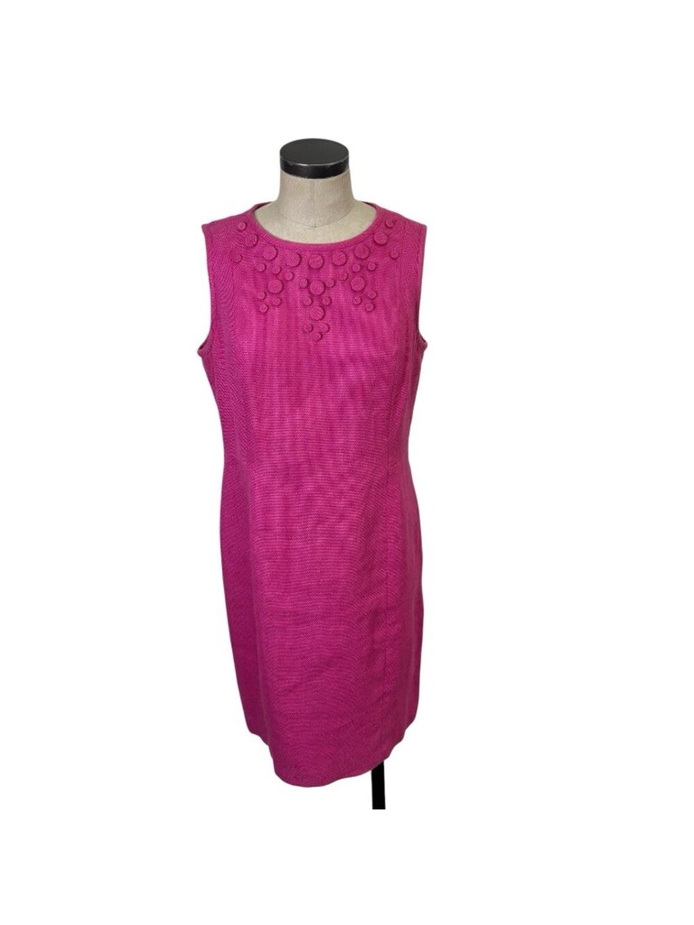 Talbots Sleeveless Sheath Dress 12P Fuchsia Pink